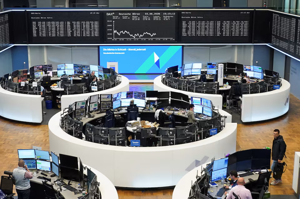 European shares steady, investors eye latest Mideast developments.